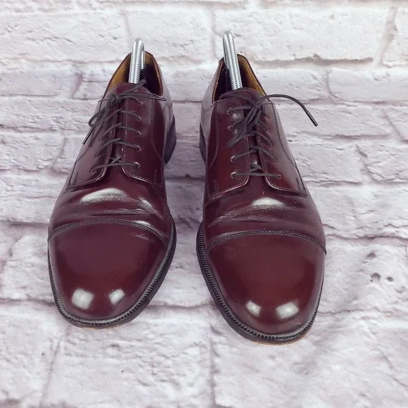Cole Haan Caldwell burgundy shoes cap toe oxfords men display picture 3
